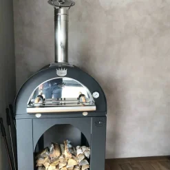 Pulcinella Vedfyrt Pizzaovn 80x60 cm, Rustfritt stål