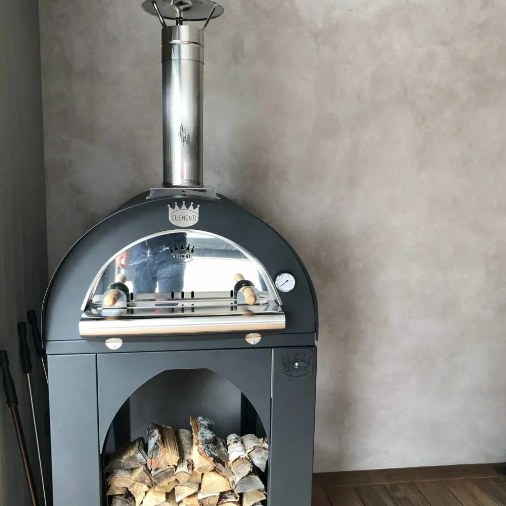 Pulcinella Vedfyrt Pizzaovn 60x60 cm, Antrasitt