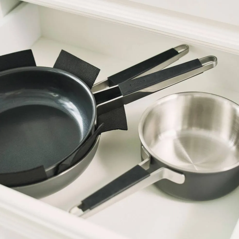 Pure grytesett 3 deler + 2 lokk, rustfritt stål, hvit/cream