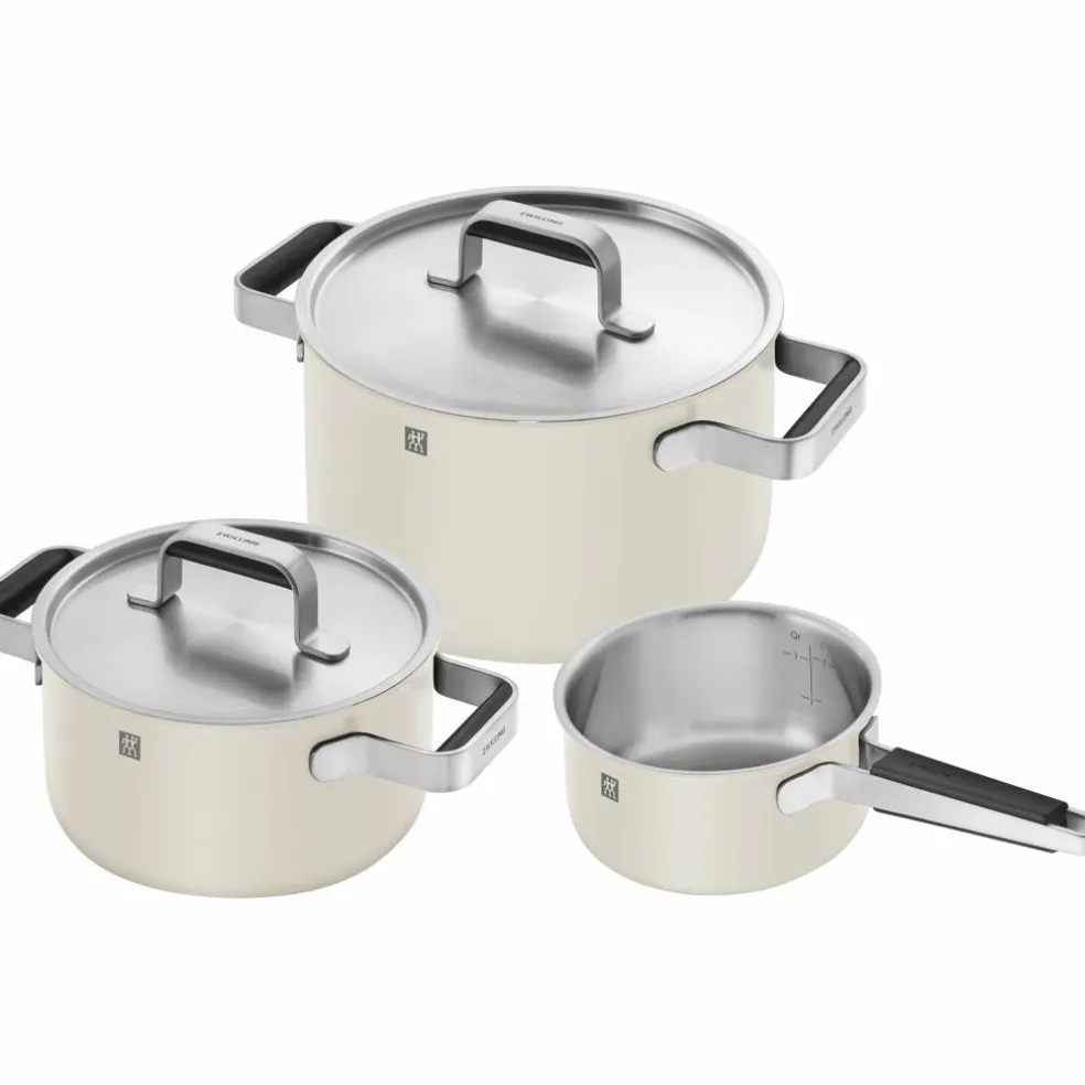 Pure grytesett 3 deler + 2 lokk, rustfritt stål, grønn