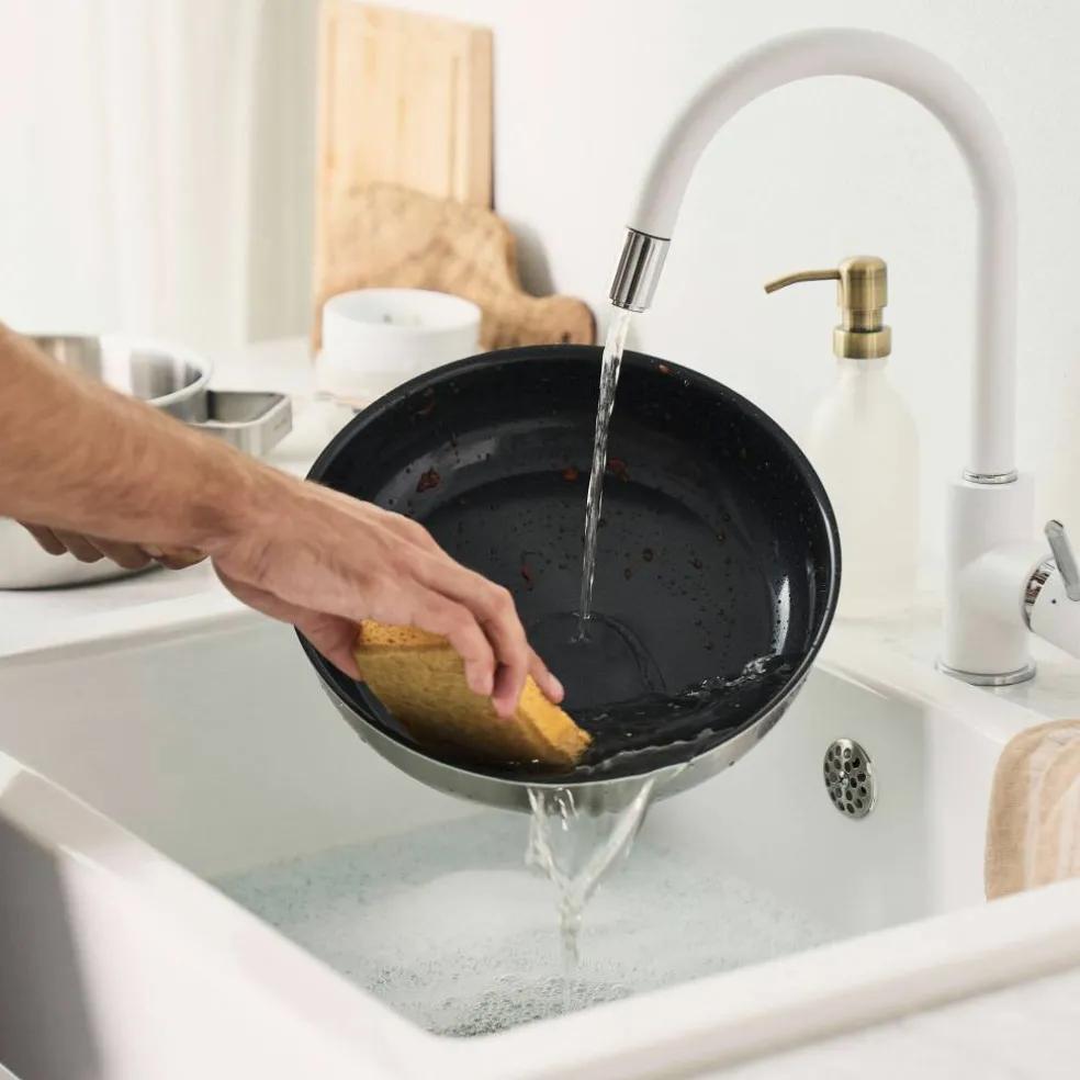 Pure stekepanne 28 cm, rustfritt stål, grønn