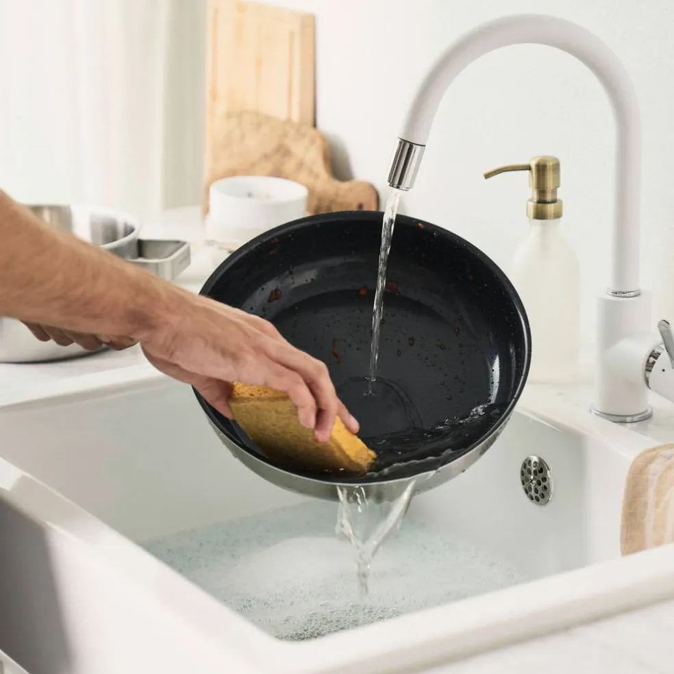 Pure stekepanne 24 cm, rustfritt stål, grønn