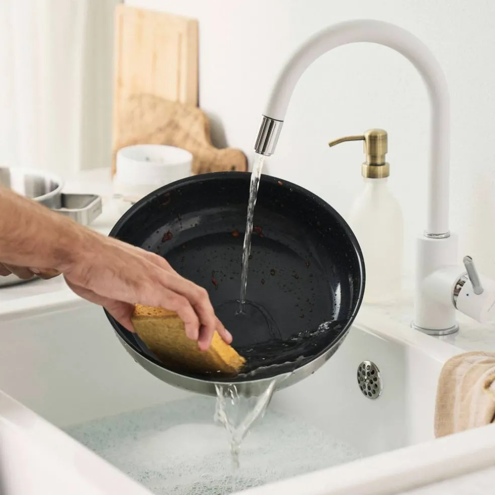 Pure stekepanne 24 cm, rustfritt stål, grønn