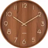 Pure veggklokke 60 cm, dark wood