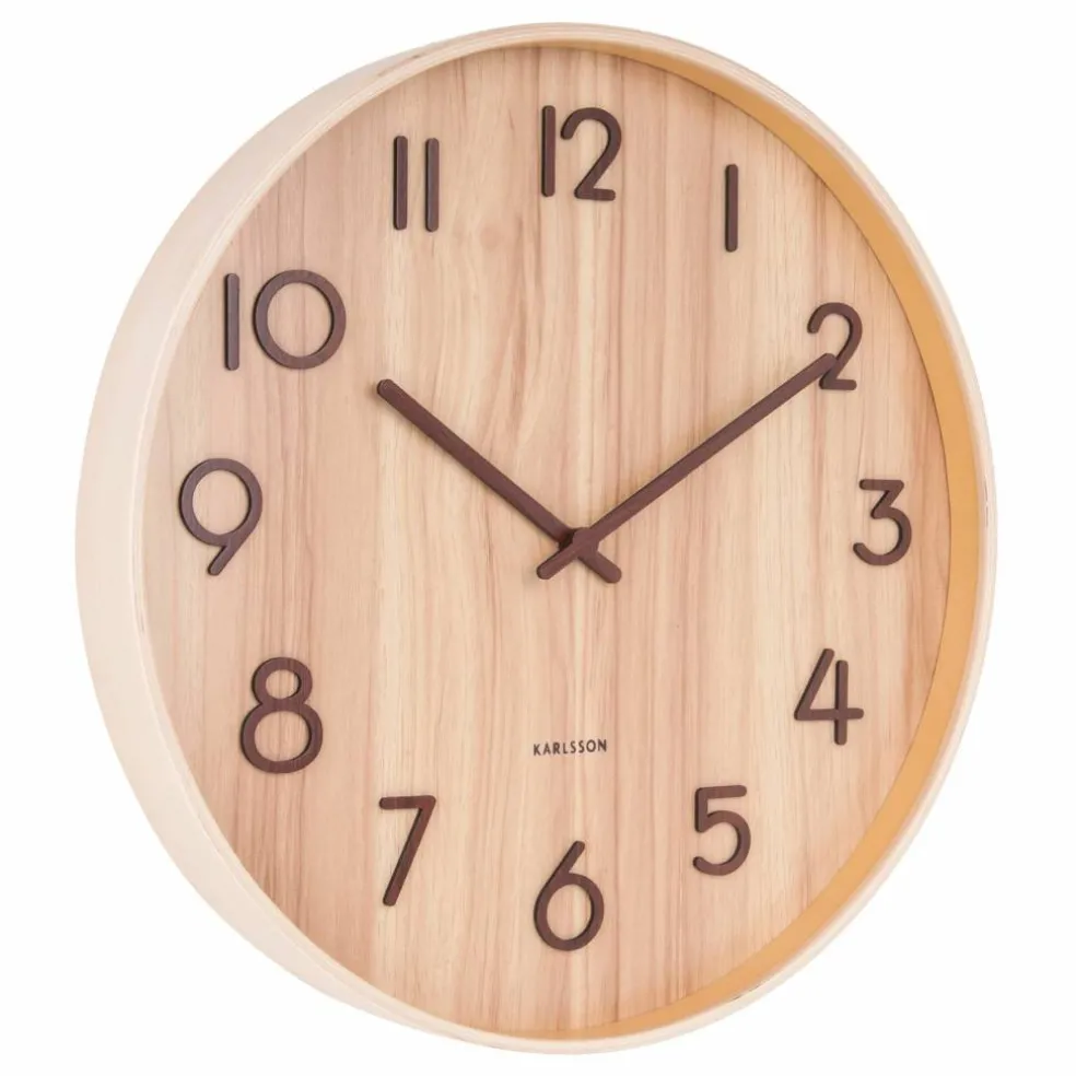 Pure veggklokke 40 cm, light wood