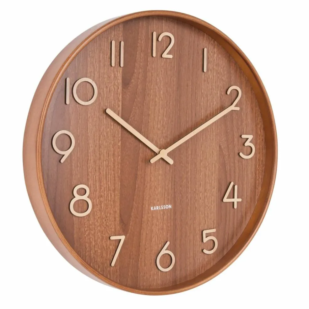 Pure veggklokke 40 cm, light wood
