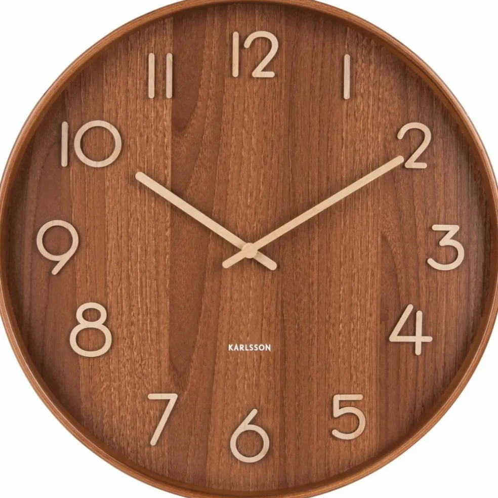 Pure veggklokke 40 cm, light wood