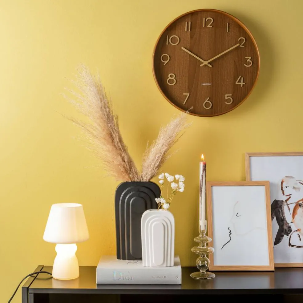 Pure veggklokke 40 cm, light wood