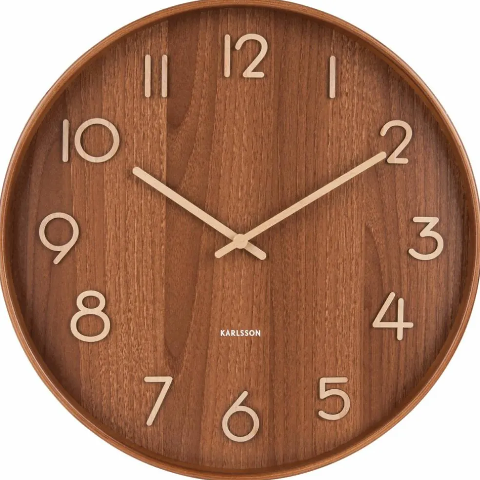 Pure veggklokke 60 cm, light wood