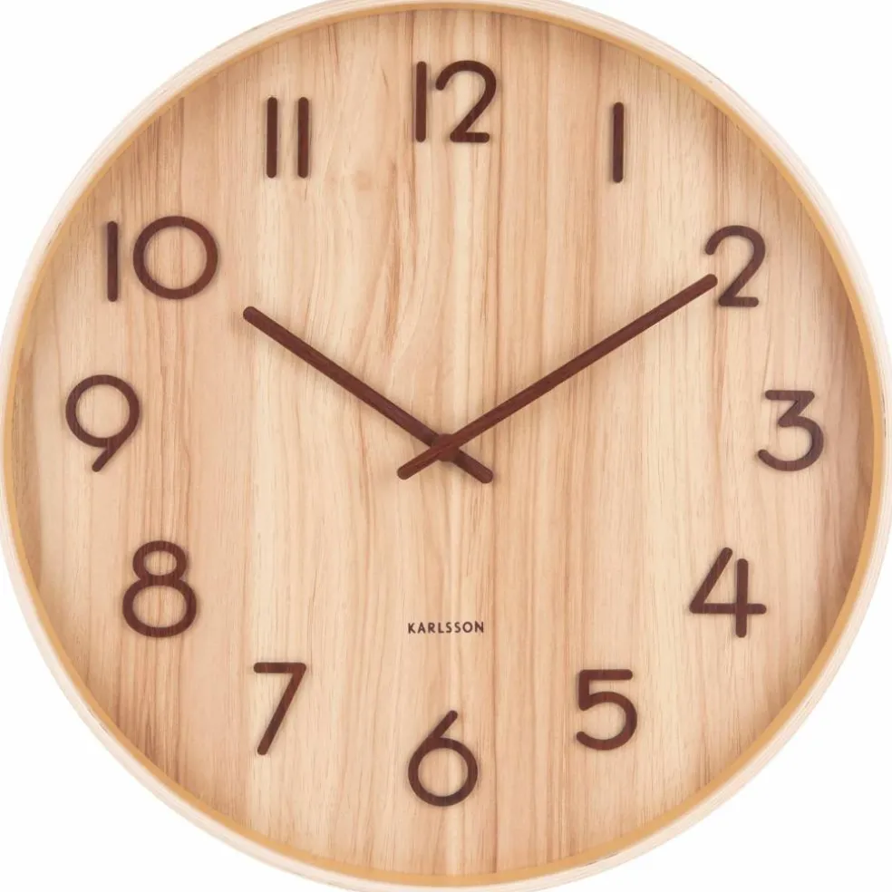 Pure veggklokke 60 cm, light wood
