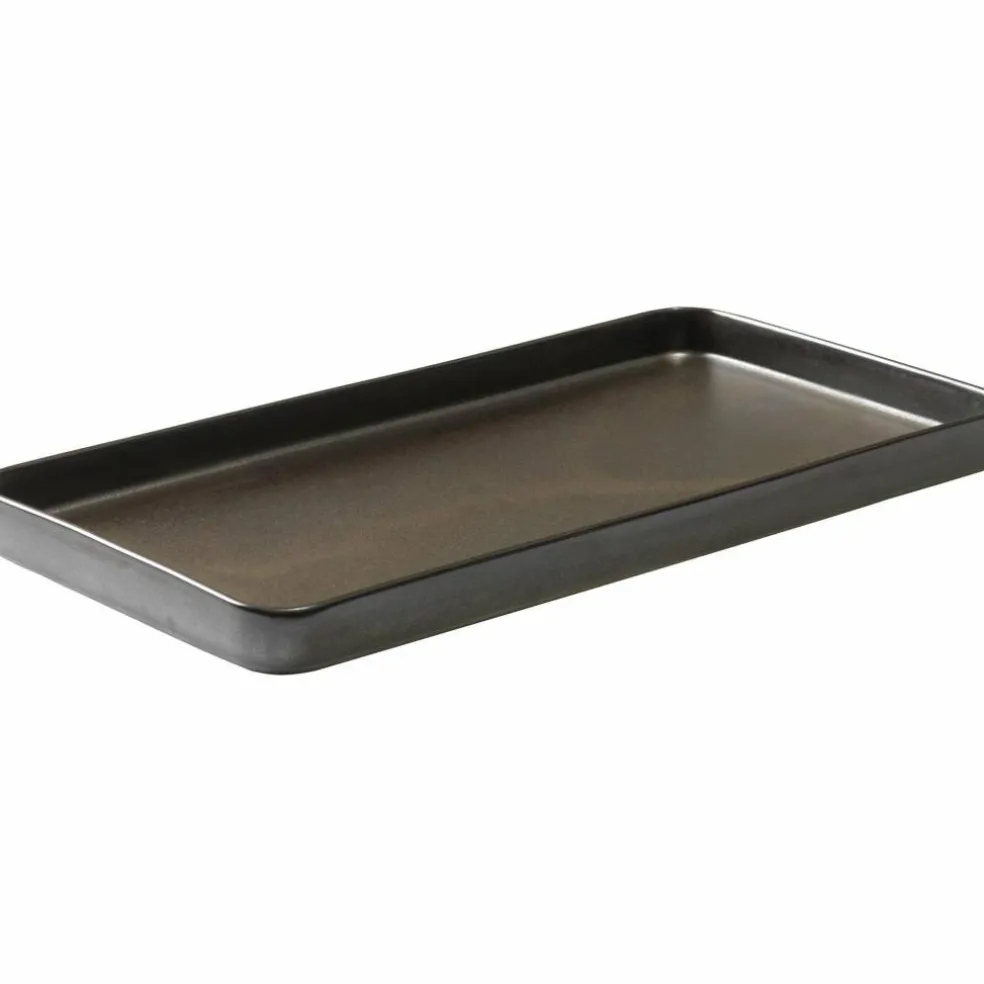 RAW Rektangulær tallerken 34 x 18 cm, Metallic Brun