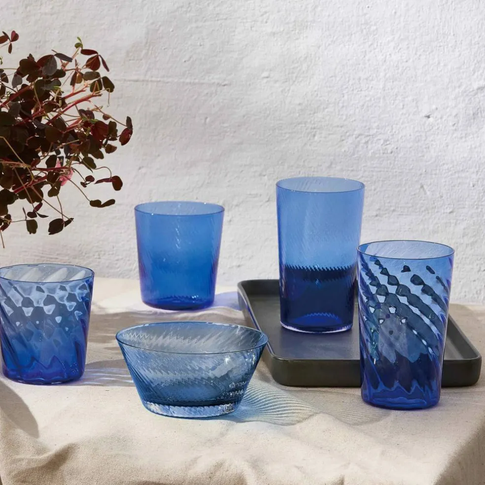 RAW Unique Swirl highballglass 45 cl, mørkeblå
