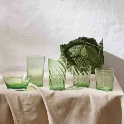 RAW Unique Swirl vannglass 30 cl, lyseblå