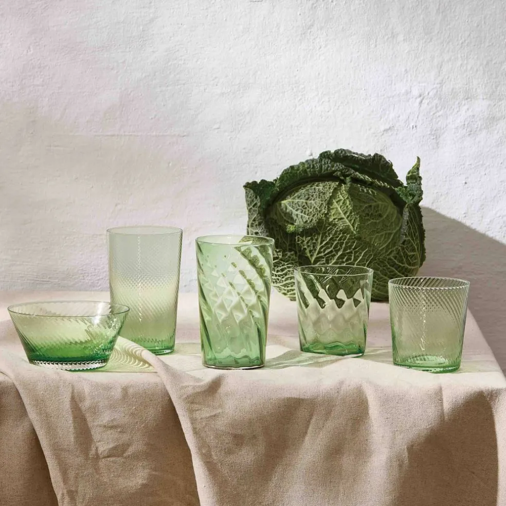 RAW Unique Swirl vannglass 30 cl, lyseblå