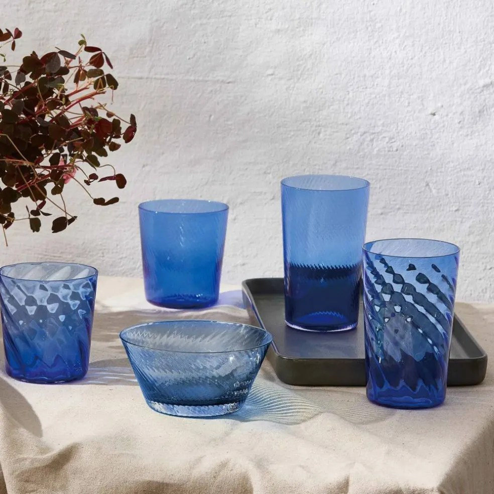 RAW Unique Swirl vannglass 30 cl, mørkeblå