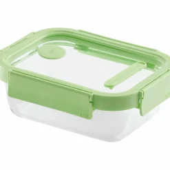 Rektangulær matboks 1050 ml, glass/grønn