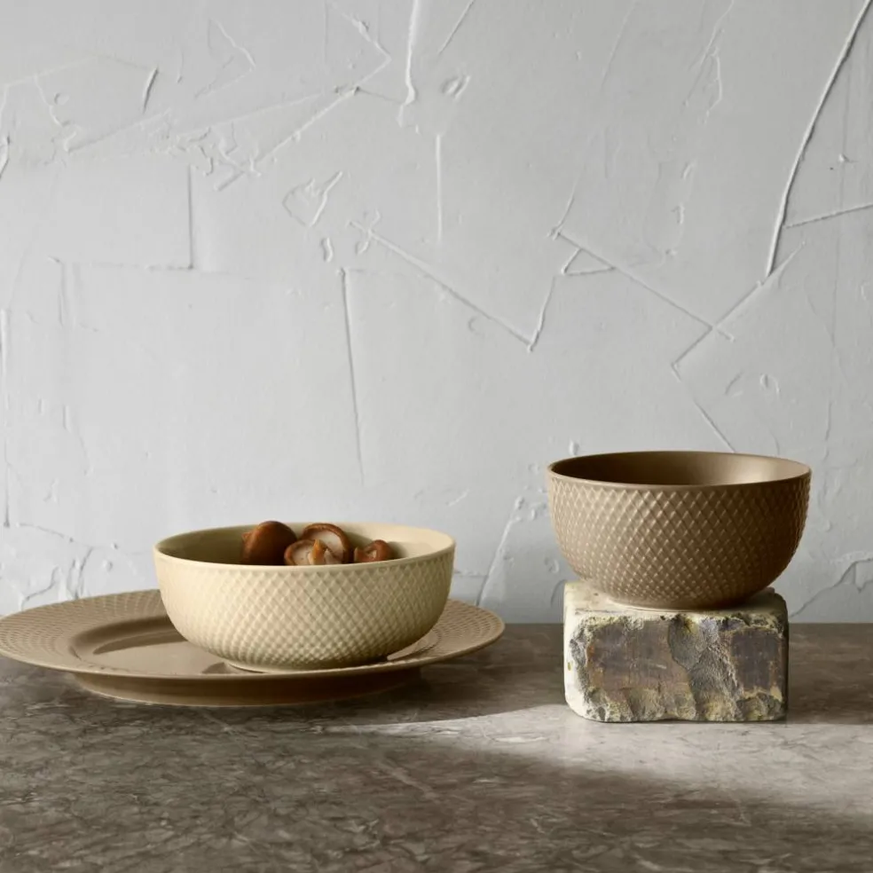 Rhombe Earth middagstallerken 27 cm, clay