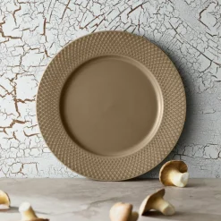 Rhombe Earth middagstallerken 27 cm, clay