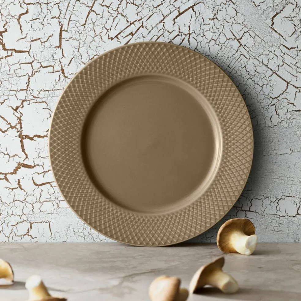Rhombe Earth middagstallerken 27 cm, clay