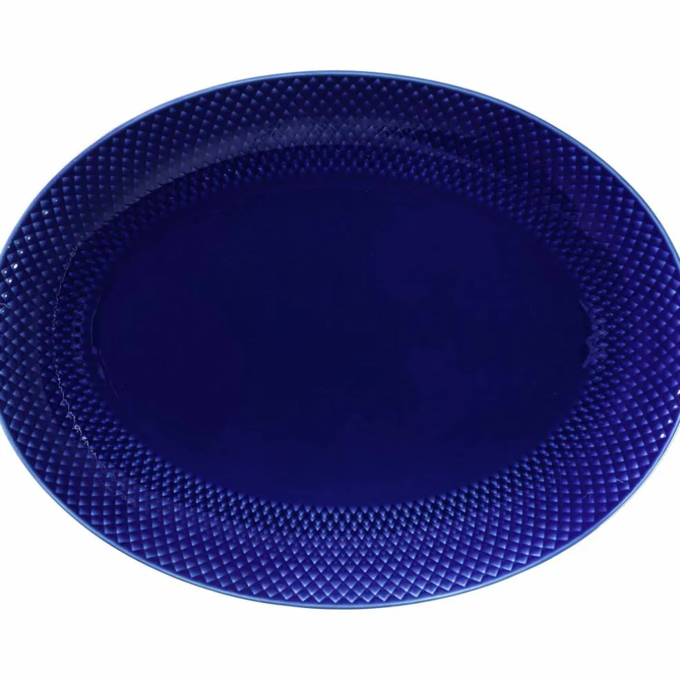 Rhombe Serveringsfat oval, mørkeblå