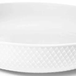 Rhombe serveringsskål 28 cm, hvit