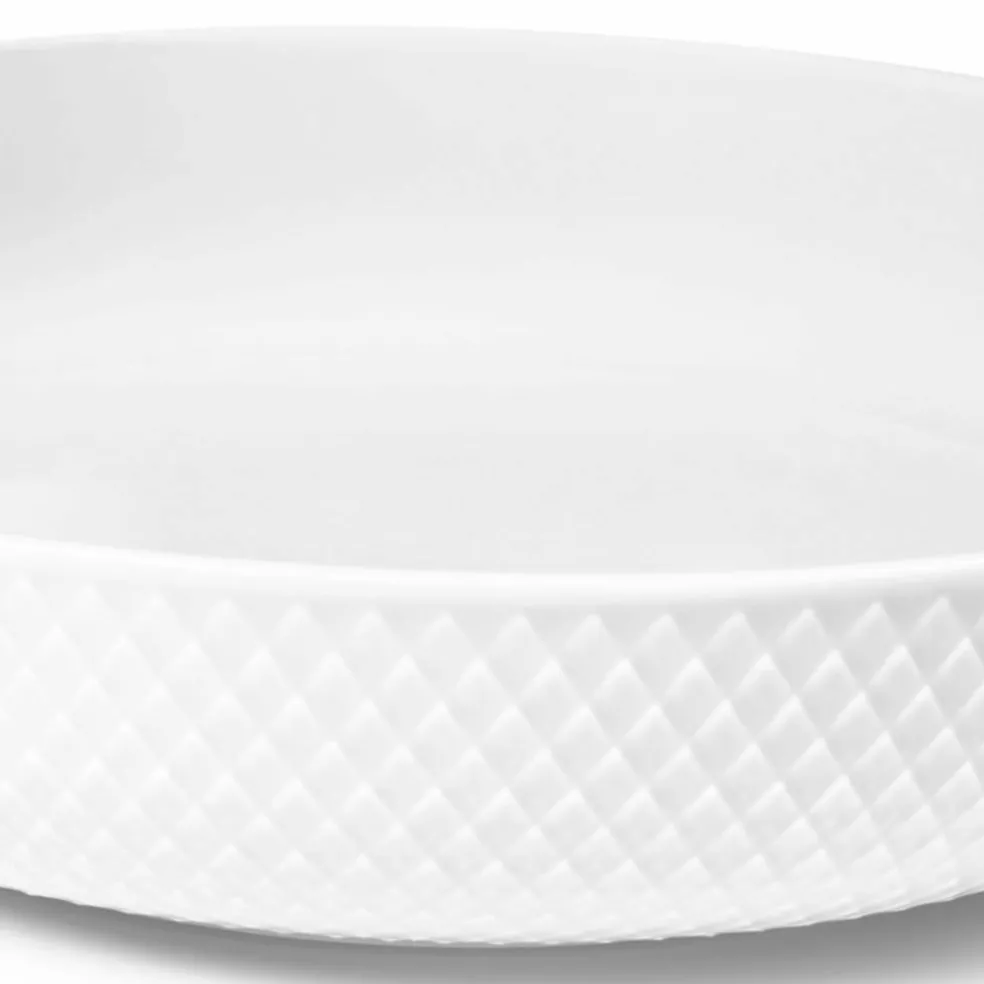 Rhombe serveringsskål 28 cm, hvit