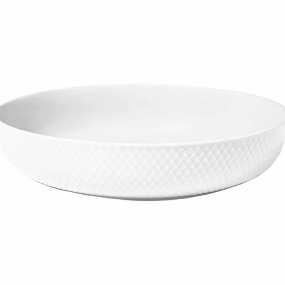 Rhombe serveringsskål 28 cm, hvit