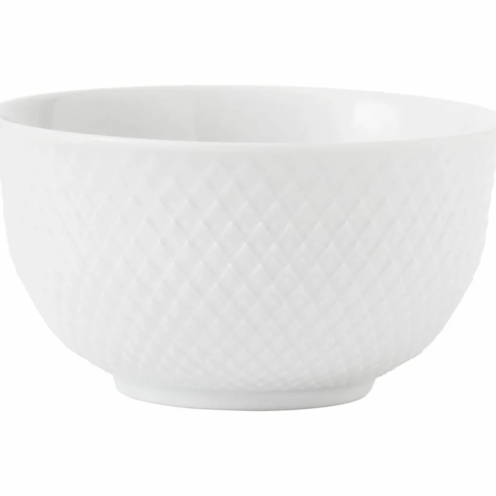 Rhombe skål, hvit Ø11 cm