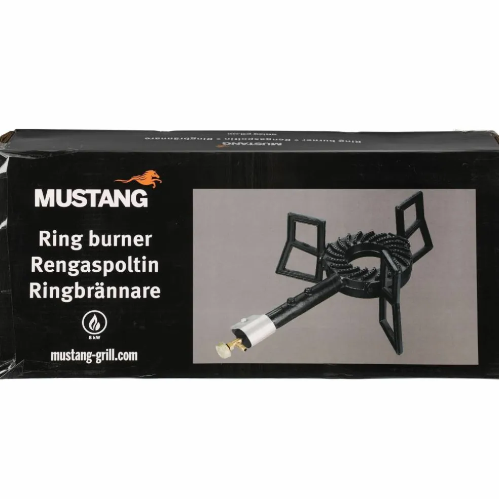 Ringbrenner med ben, sort 8 kW