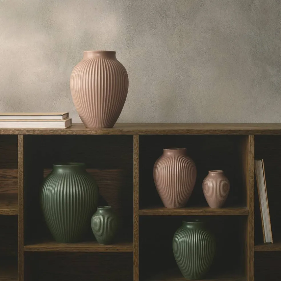Ripple Mat Vase 20 cm, lys rosa