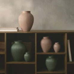 Ripple Mat Vase 20 cm, lys rosa