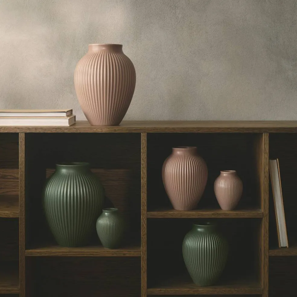 Ripple Mat Vase 20 cm, lys rosa