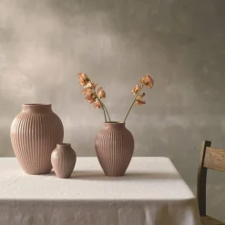 Ripple Mat Vase 20 cm, lys rosa
