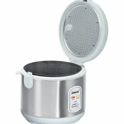 Riskoker, 1.8 liter, stål/hvit
