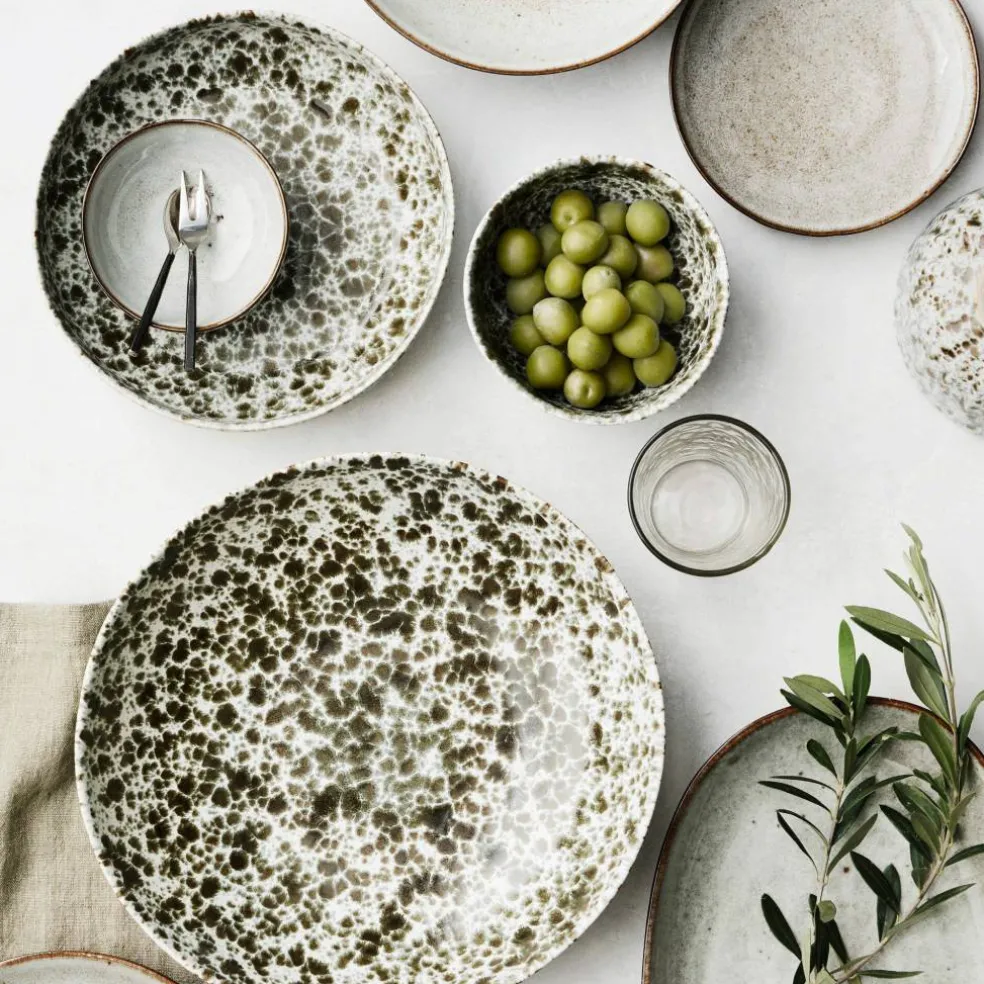 Rivoli salatskål Ø30 cm, green splatter