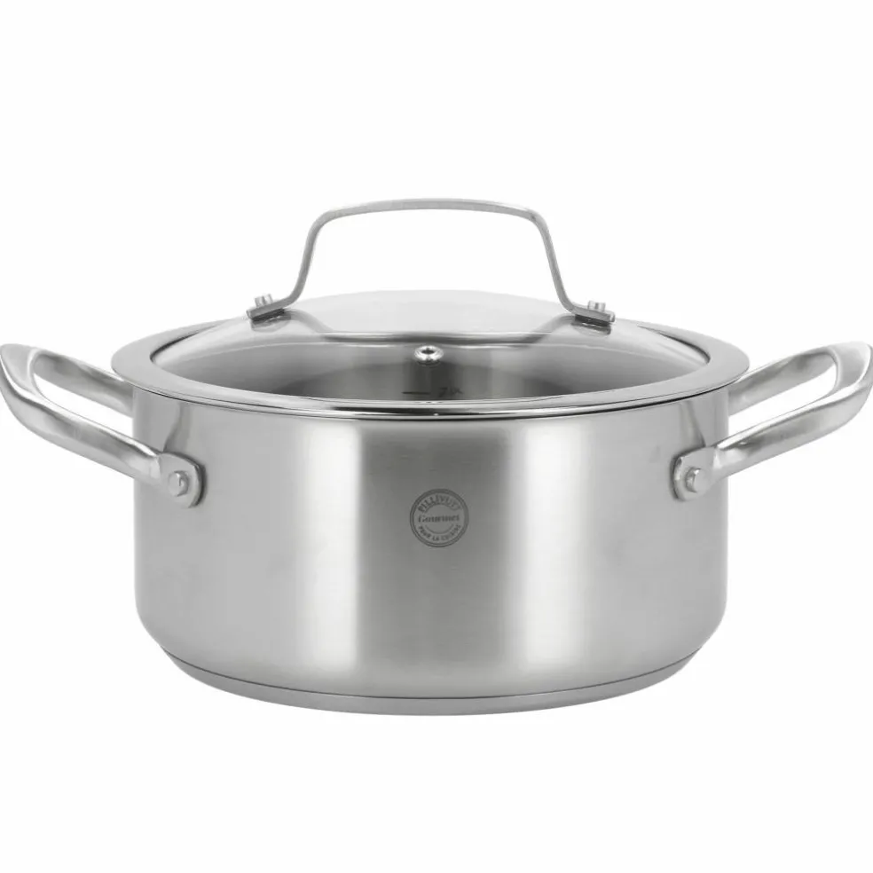 Roya gryte med glasslokk 3 liter 20 cm, rustfritt stål
