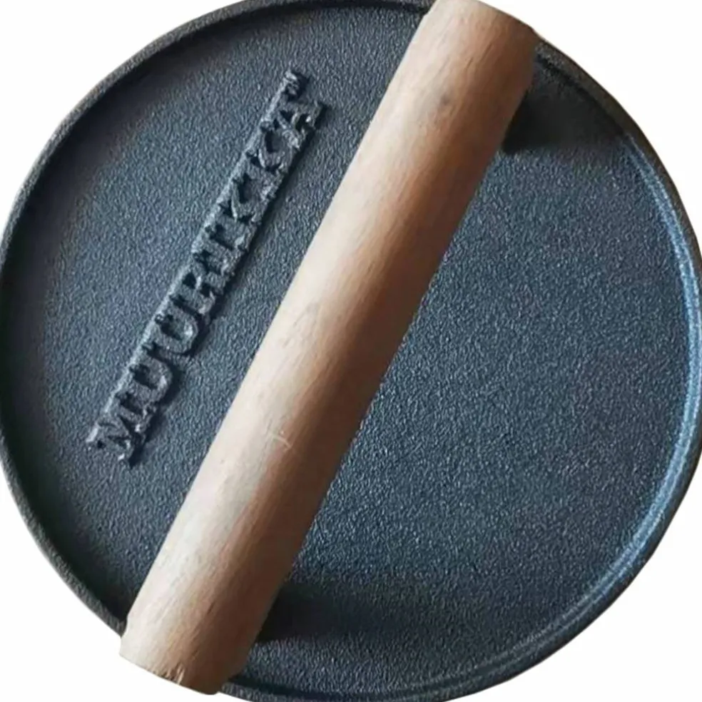 Rund grillpresser, støpejern