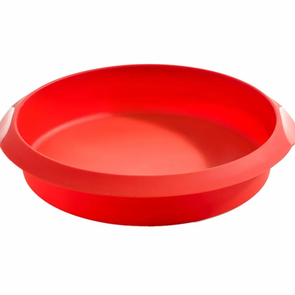 Rund kakeform i silikon 26 cm, rød