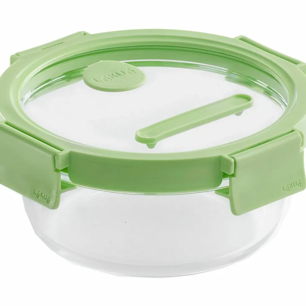 Rund matboks 650 ml, glass/grønn