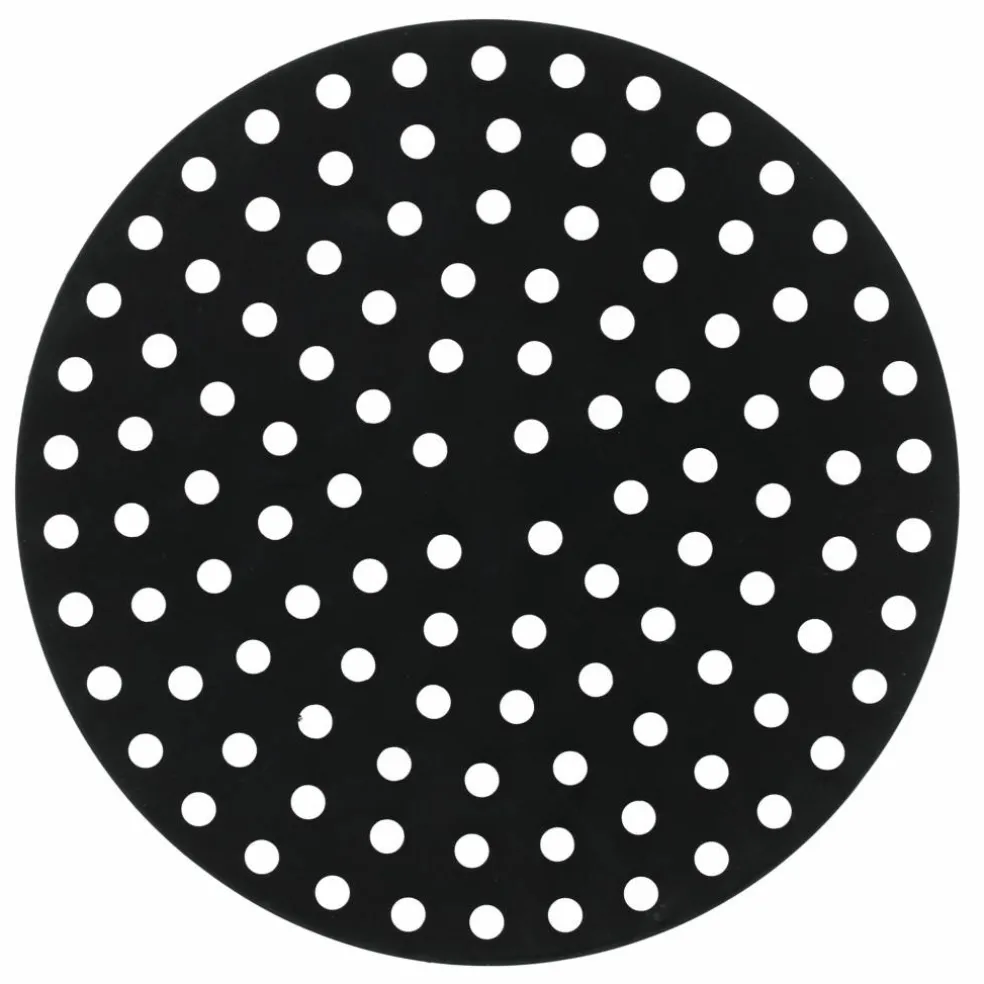 Rund silikonmatte til airfryer 20 cm, svart