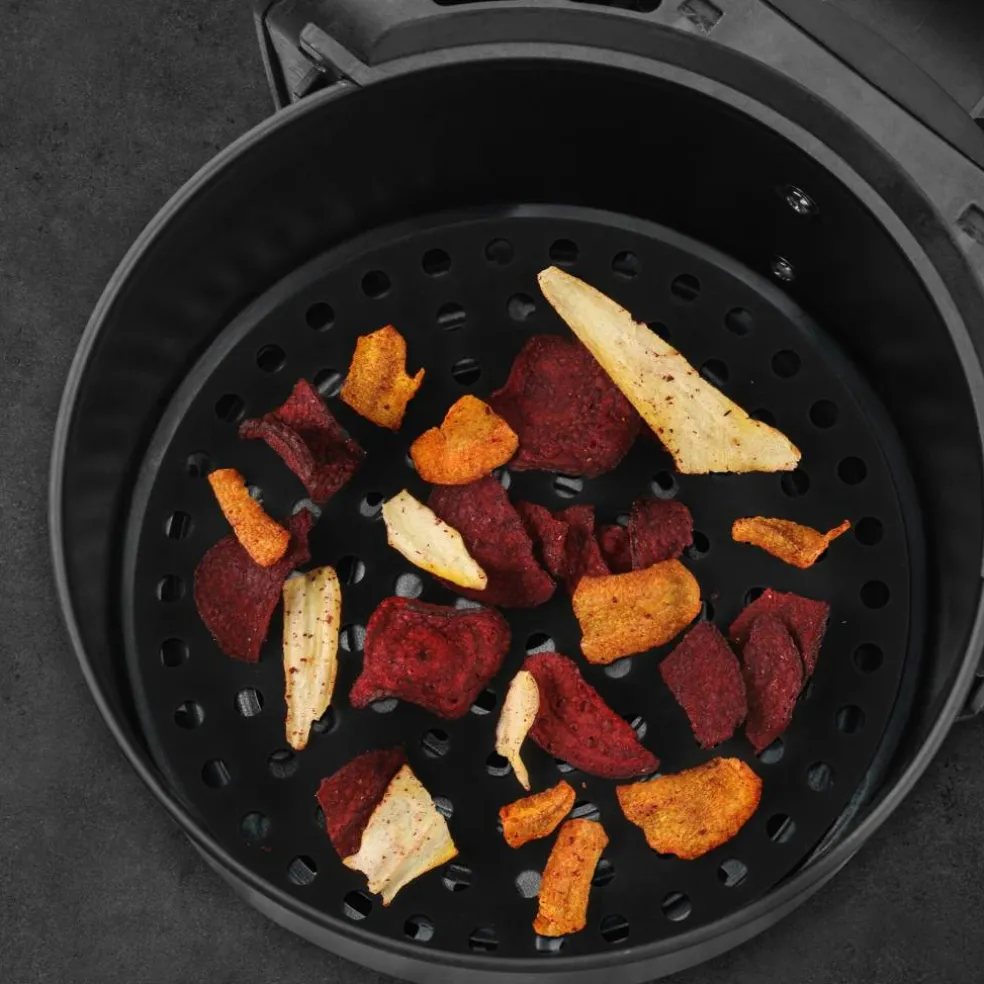 Rund silikonmatte til airfryer 20 cm, svart