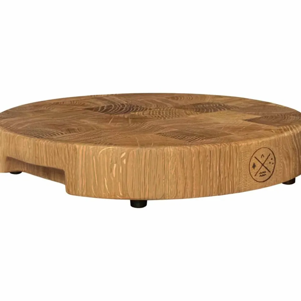 Rundt skjærebrett 25 cm, naturoljet eik