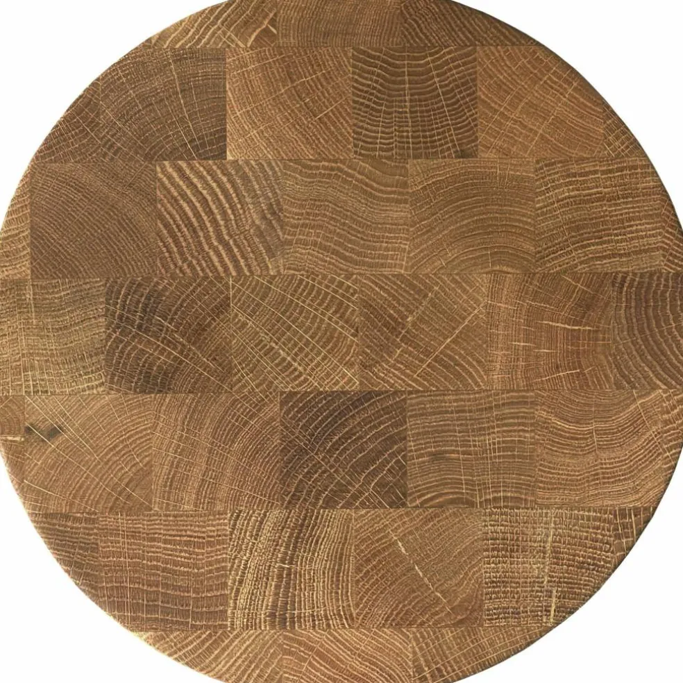 Rundt skjærebrett 25 cm, naturoljet eik