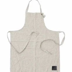 Rutete forkle, beige/svart