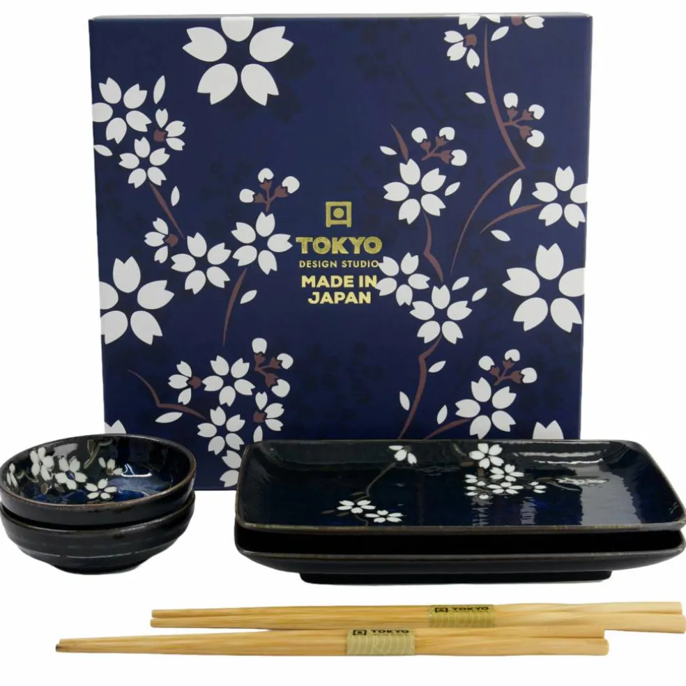 Sakura sushisett 6 deler, cobalt blue