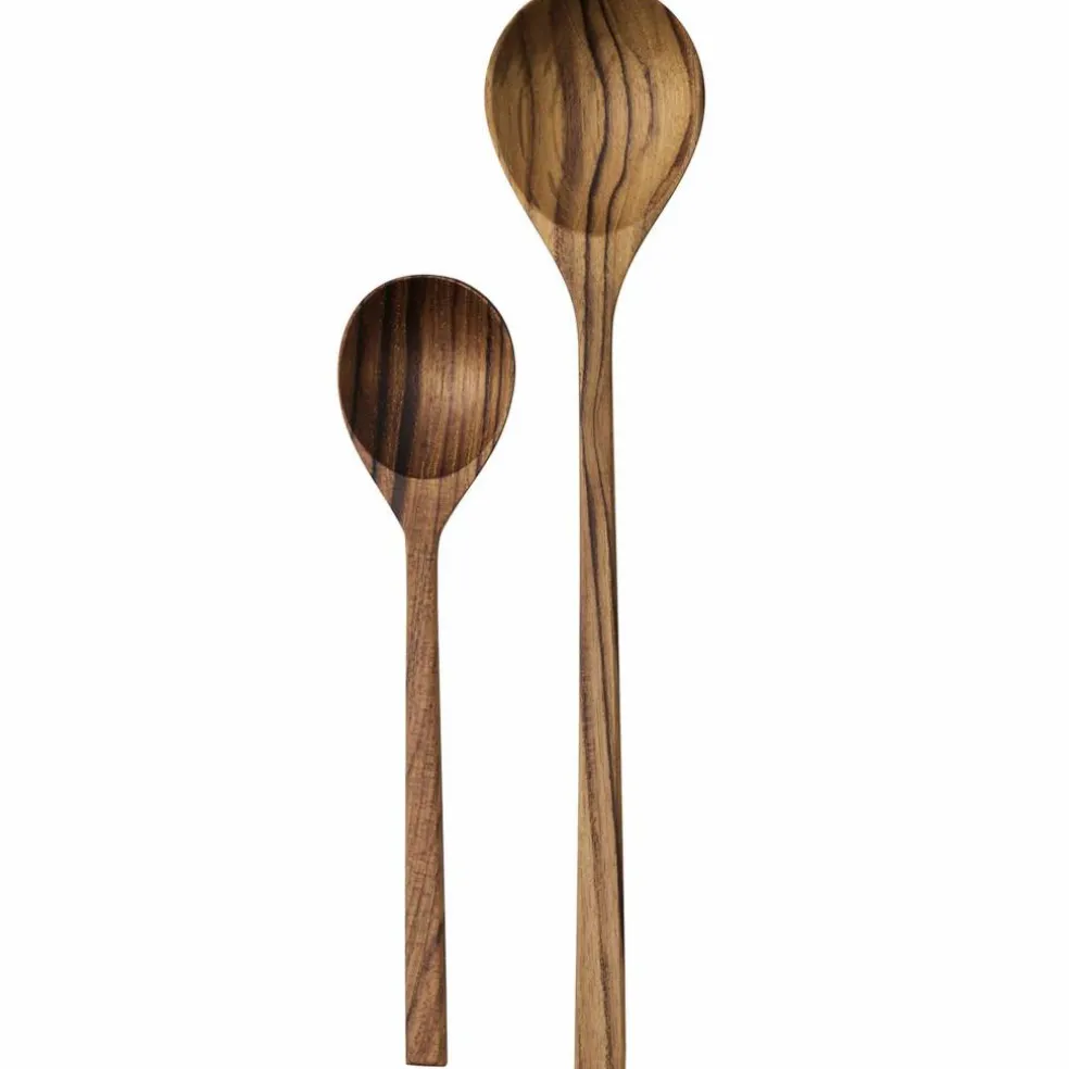 Salatsett skjeer, teak