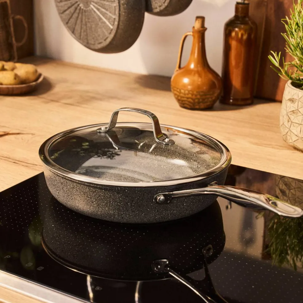 Salina traktørpanne med lokk 28 cm, aluminium