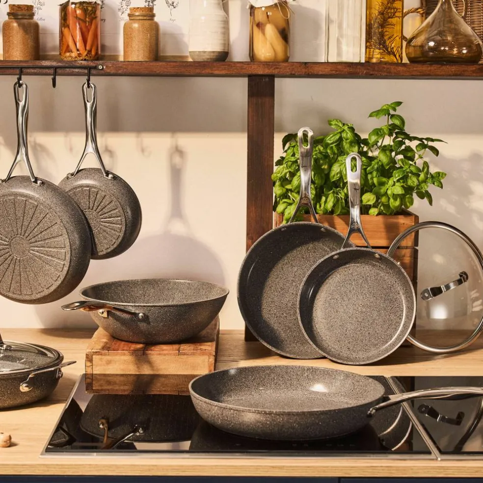 Salina traktørpanne med lokk 28 cm, aluminium