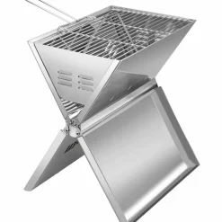 Sammenleggbar grill, 36 x 26 cm, rustfritt stål