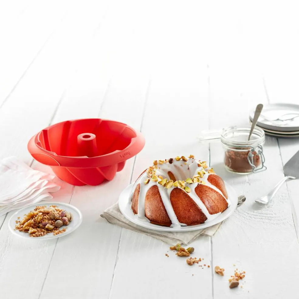Savarin spiralform i silikon 20 cm, rød